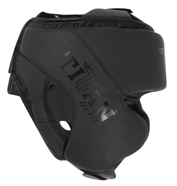 TITAN T4 MATTE BLACK HEADGEAR WITH STRAP - Image 2
