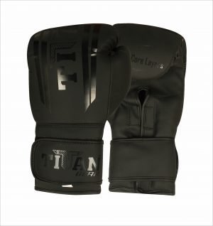 TITAN T4 MATTE BLACK BOXING TRAINING GLOVES